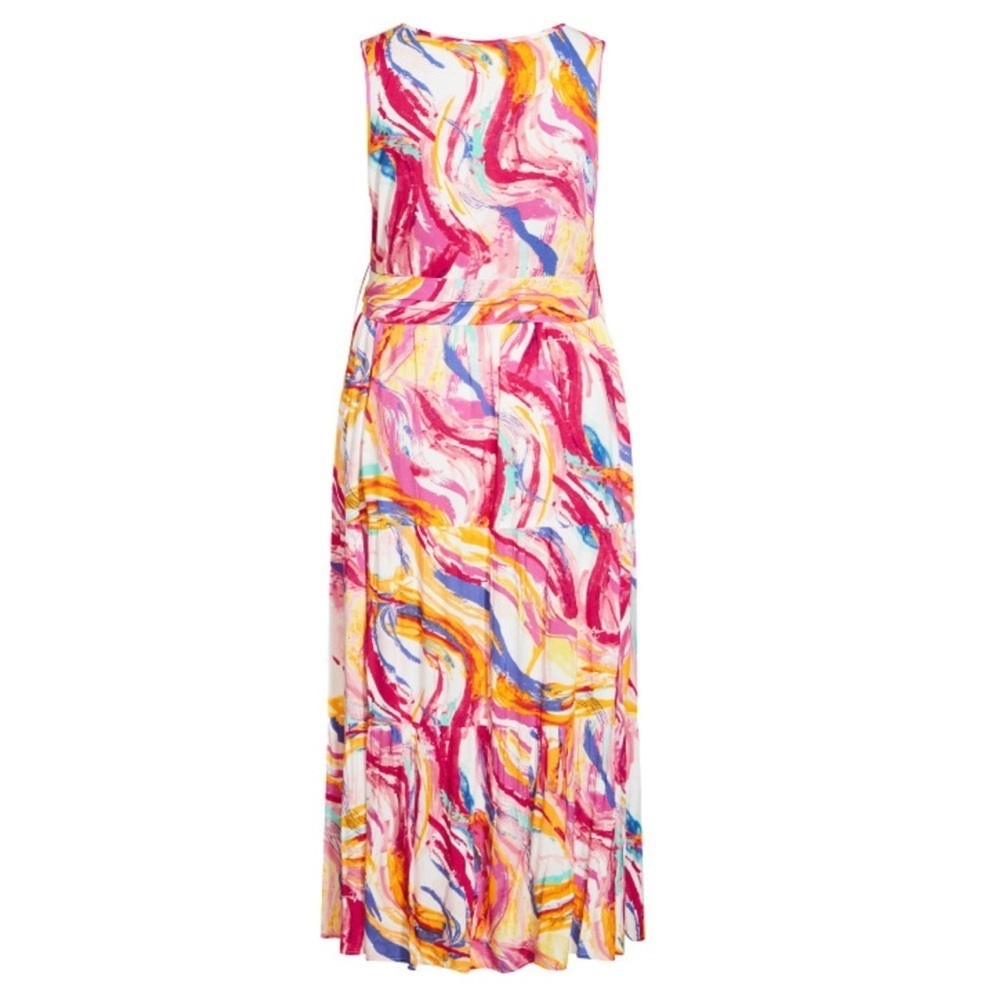 Loralette Seashore Size 16W Relativity Multicolor Sleeveless V-Neck Maxi Dress - Picture 7 of 8